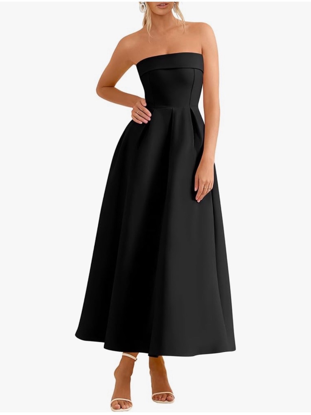 Classic Strapless Black Formal Gown